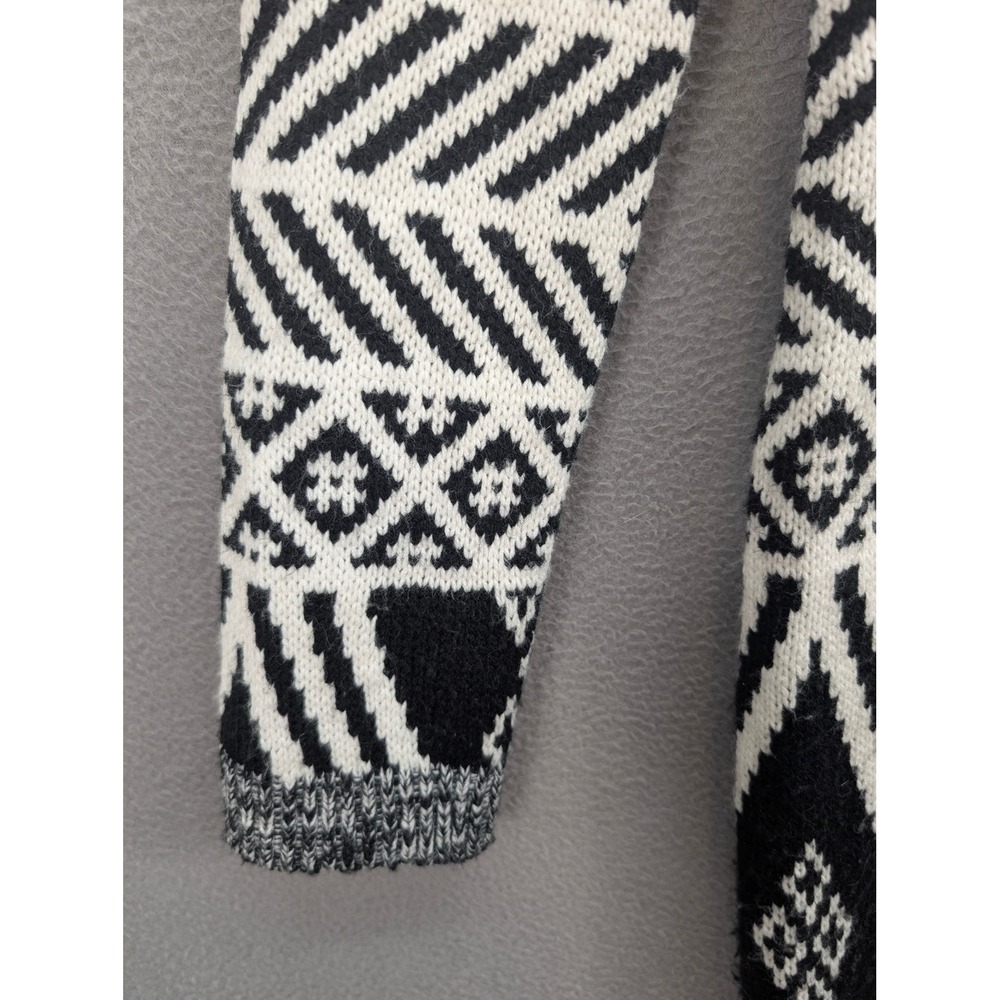Pink Rose Black White‎ Geometric Tribal Knit Sweater Dress Women's L Long Sleeve - Picture 5 of 12